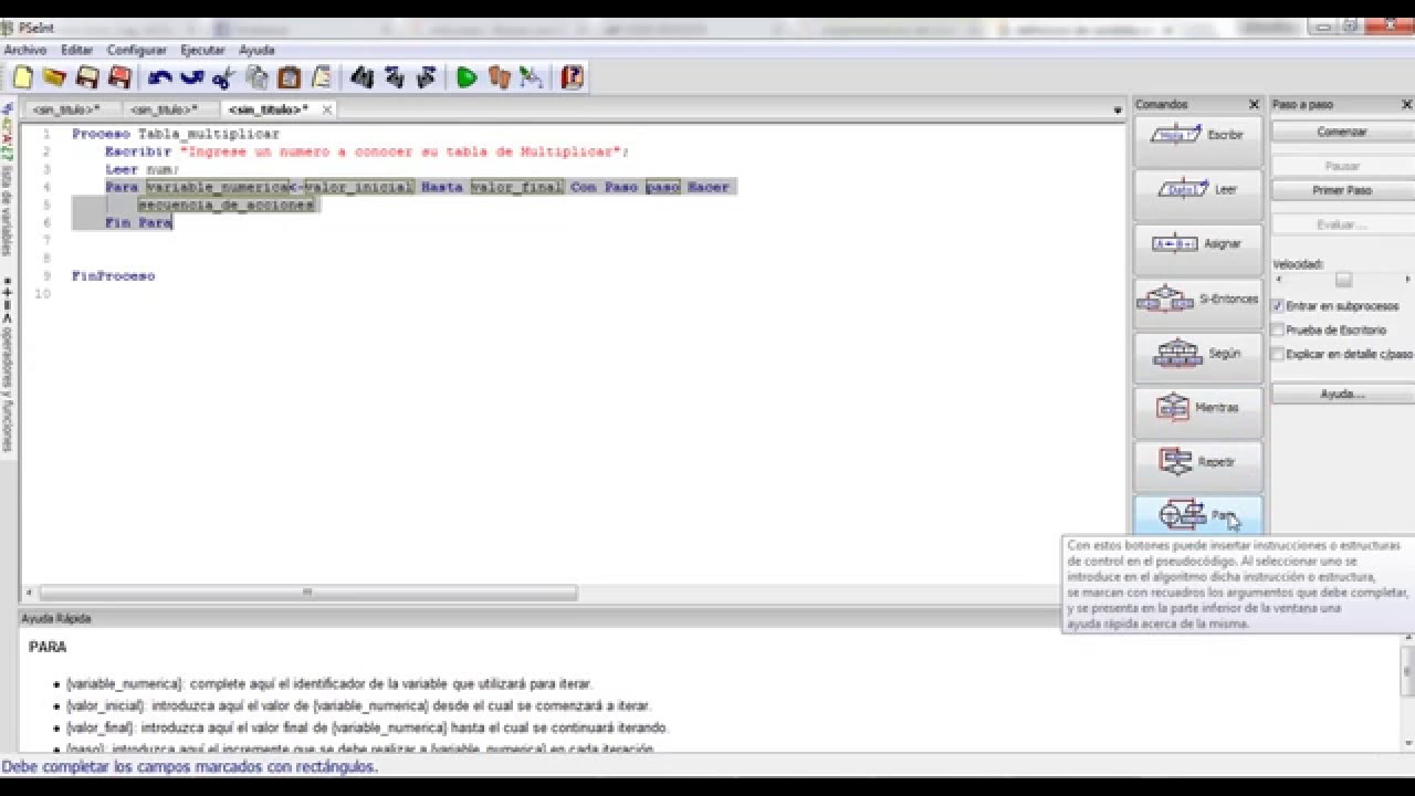 Tabla de multiplicar con ciclo para (FOR) - YouTube