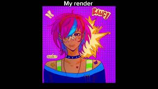 Rendering each other’s sketches! :D // @Sillywilly6736 // #digitalart #collaboration #art #silly