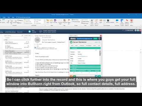 Ebsta's Outlook integration with Bullhorn