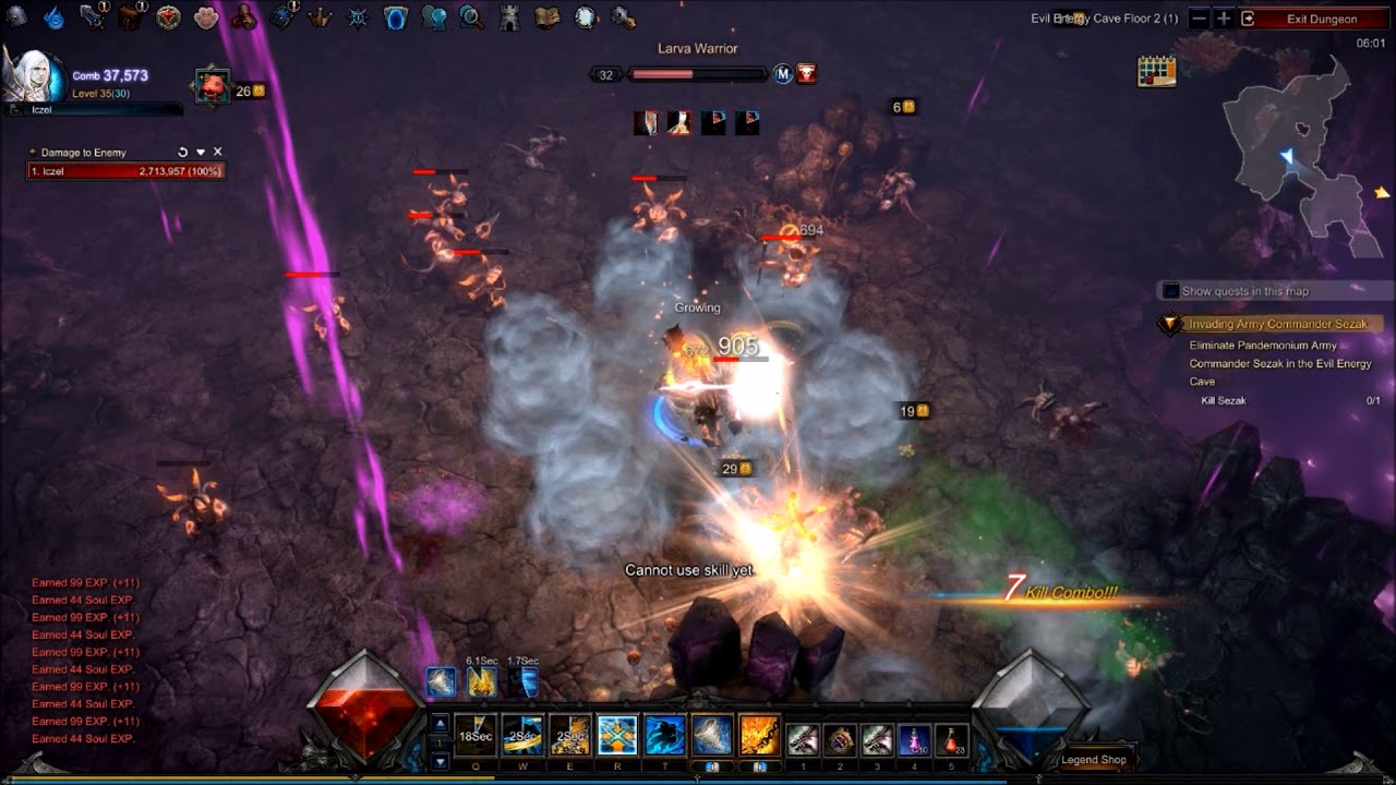 MU Legend - Solo Evil Energy Cave vs Commander Sezak