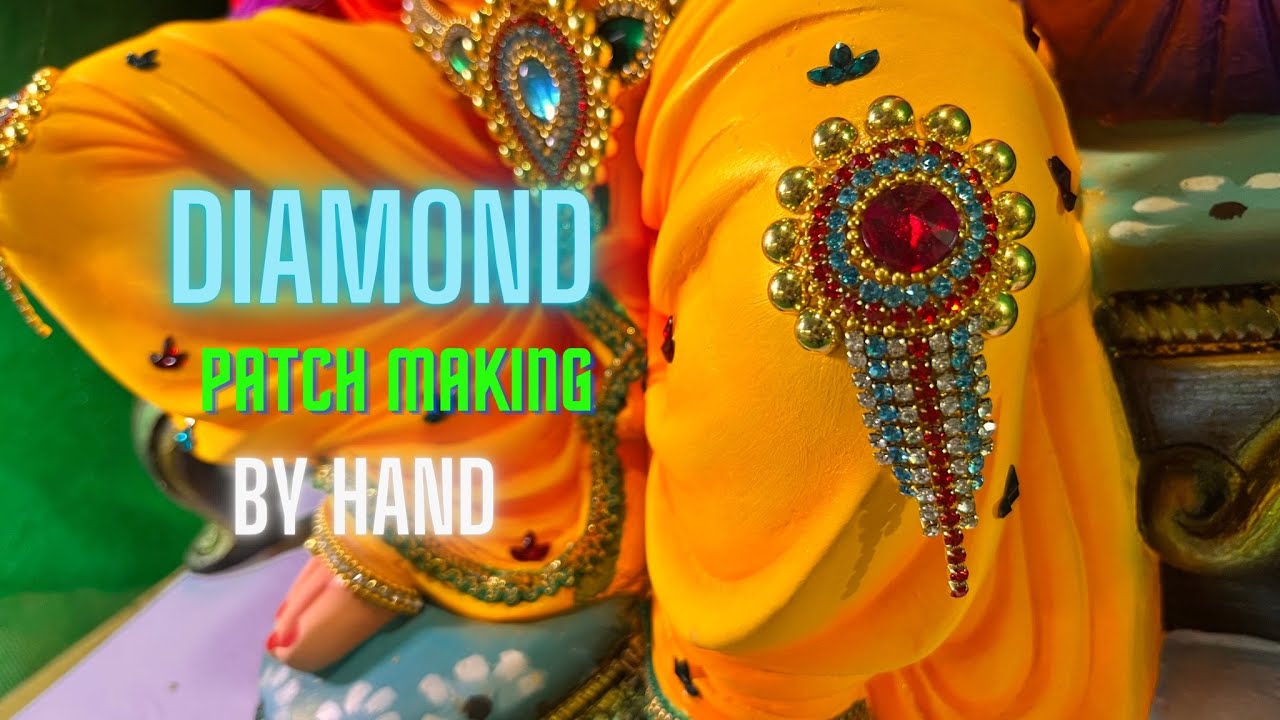 Diamond Patch Making By Hand Diamond work on ganpati tutorial