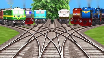 8+ Trains Crossing Forked Railraod Tracks diesel engine And Electric 💡 Engine 🚂 #rajdhani 