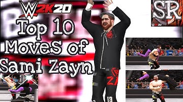 Top 10 Moves of Sami Zayn in WWE 2K20 in PPSSPP | gamernafz 2.0 mod gameplay | SR Video.
