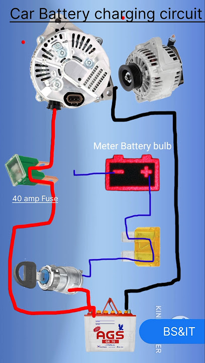 Car battery charging circuit diagram three wire | car alternator Connection diagram