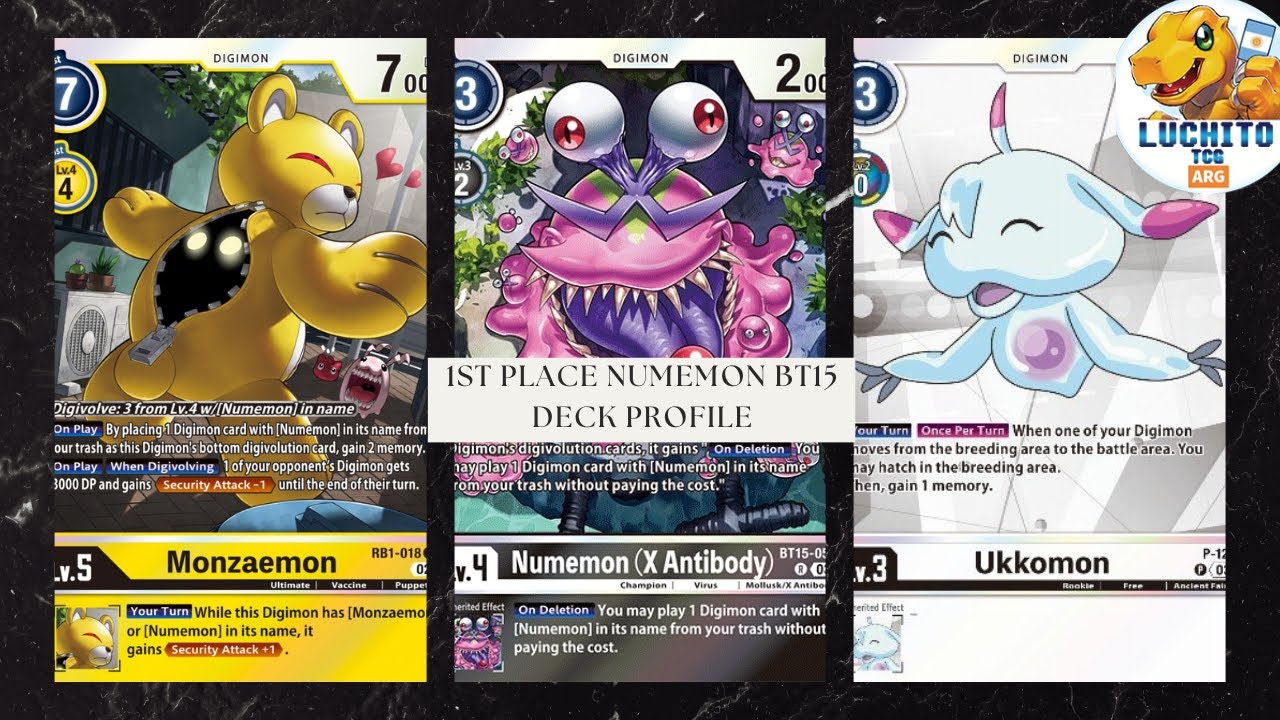 1st place Numemon BT15 deck profile