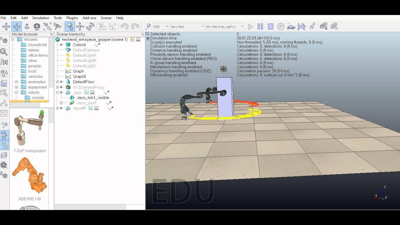 Two Kinova Jaco Arms Workspace - YouTube