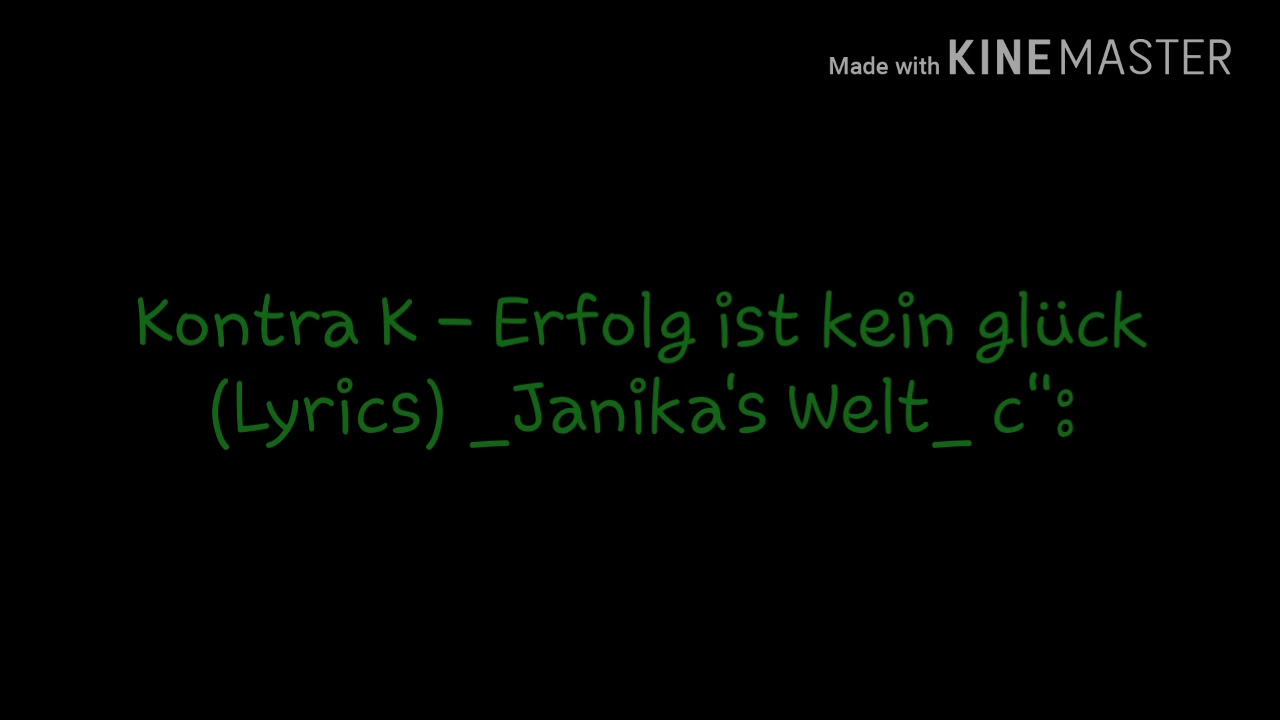 Kontra K Erfolg Ist Kein Glück Lyrics