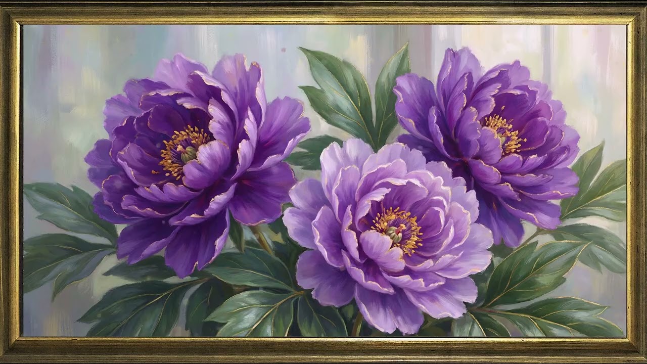 Vintage Power Flower Frame Art Screensaver in 4K