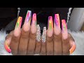 Acrylic Nails Tutorial | Rainbow Ombré Nails | Summer Nails