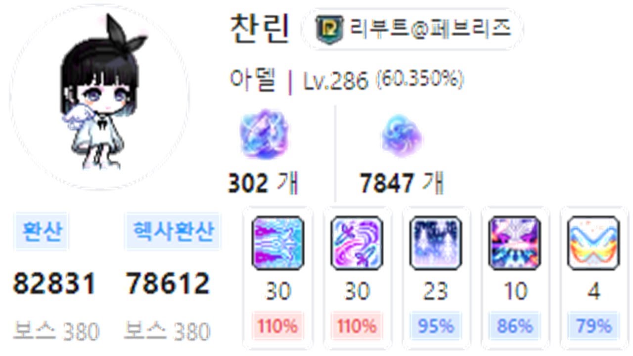 헥사환산 7.8만 아델 하드세렌 솔플 14분