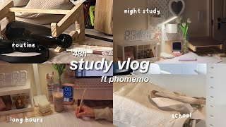 48 hour study vlog 🎧| getting back into routine, lots of studying, school ft. phomemo