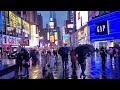 New York: Walk In Raining Day Lower Manhattan | Times Square New York - Live