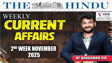 UPSC CSE : NOVEMBER 2nd  Week Current Affairs LIVE  | Vishnu IAS Academy