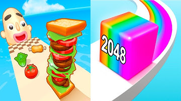 Sandwich Runner VS Jelly Run 2048 - All Levels SpeedRun Gameplay Android iOS Ep2