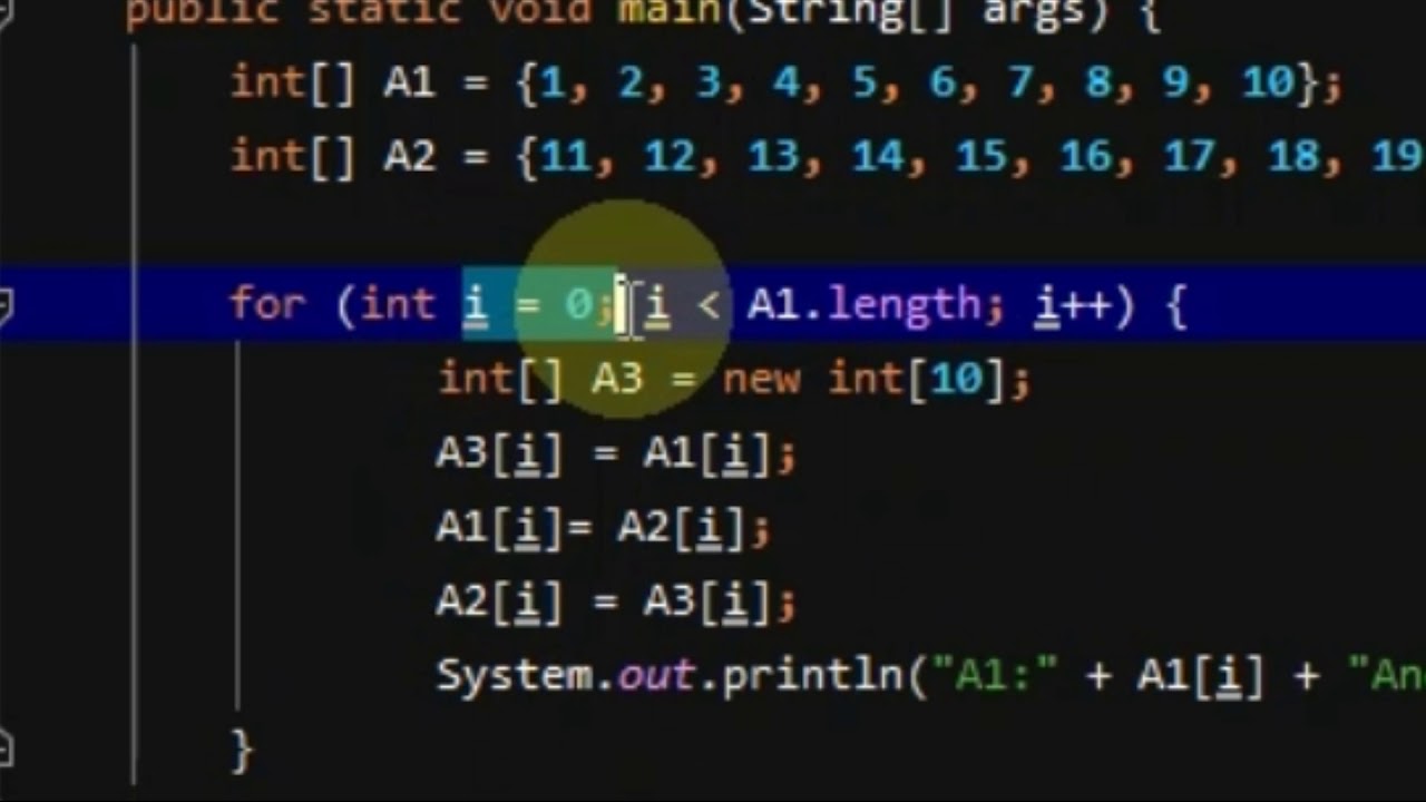 Swap between to Arrays - YouTube