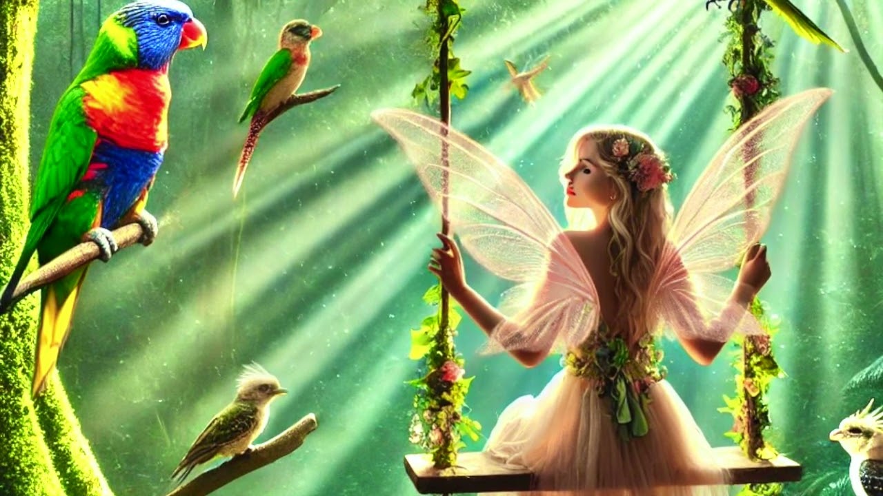 Pavane-Soothing Romantic Flute Ambient Music  with atmospheric  Rainforest Stream Soundscape.