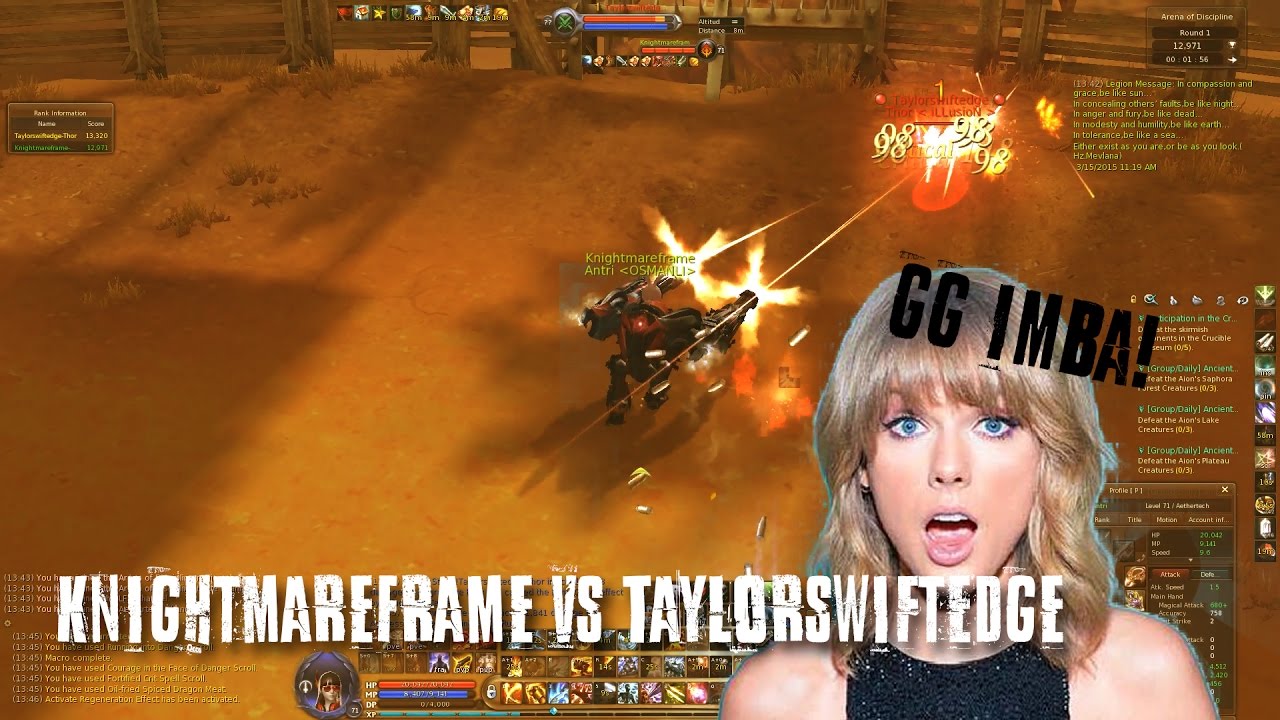 [Aion 5.0 AoD] KnightmareFrame vs Taylorswiftedge (I Knew You Were Trouble)