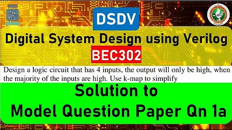 DSDV Model Paper Solution | Part 1 Qn 1a | Digital System Design using Verilog VTU