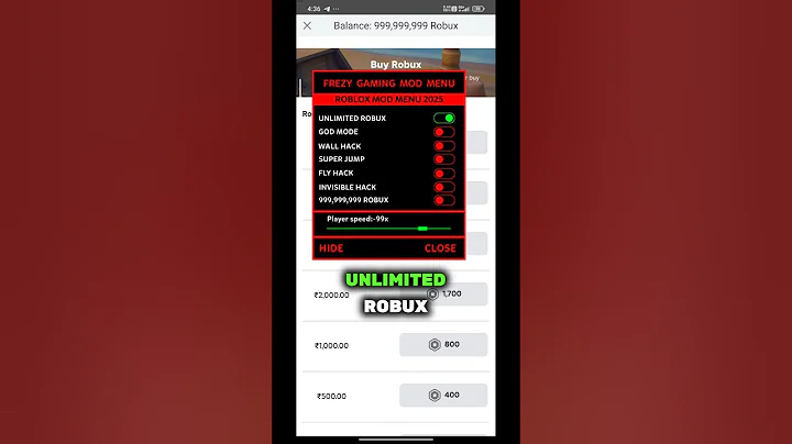 Roblox mod menu premium unlimited robux and free shopping Anti banned.Mod Menu roblox apk