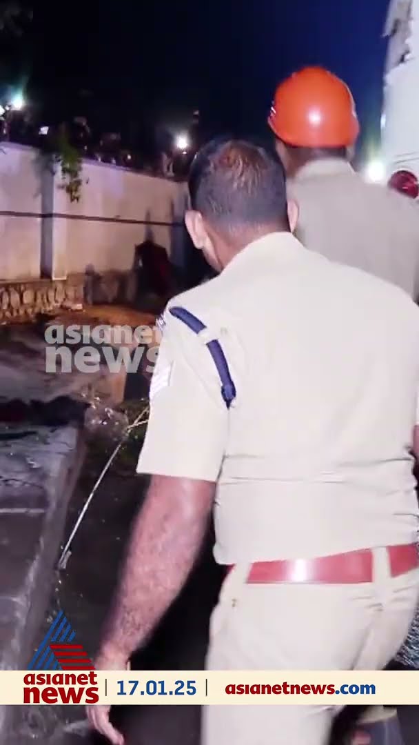 അപകടത്തിൽപ്പെട്ട ബസ് ക്രെയിൻ ഉപയോ​ഗിച്ച് ഉയർത്തുന്ന ദൃശ്യങ്ങൾ