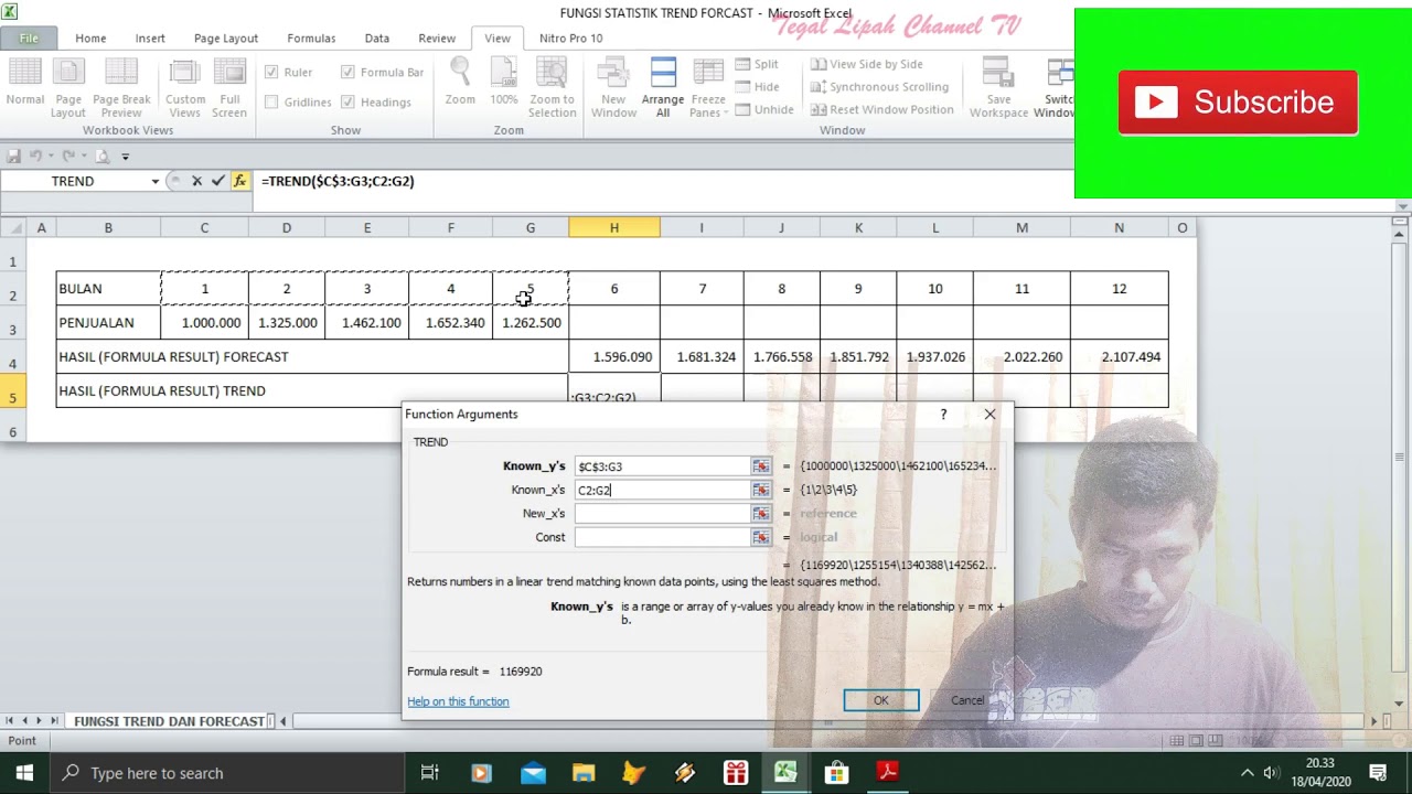 Belajar Microsoft Excel!!! Mengenal fungsi MIN, SMALL. TREND, FORECAST