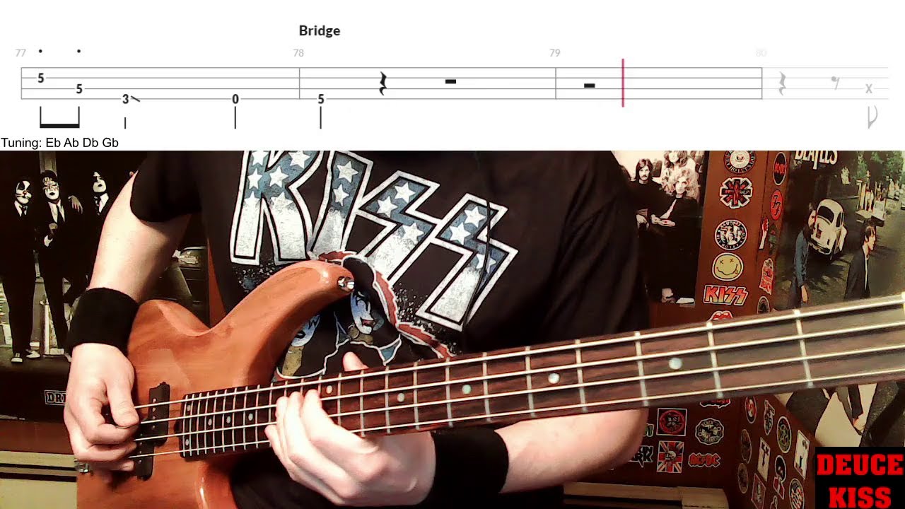Deuce by Kiss - Bass Cover with Tabs Play-Along