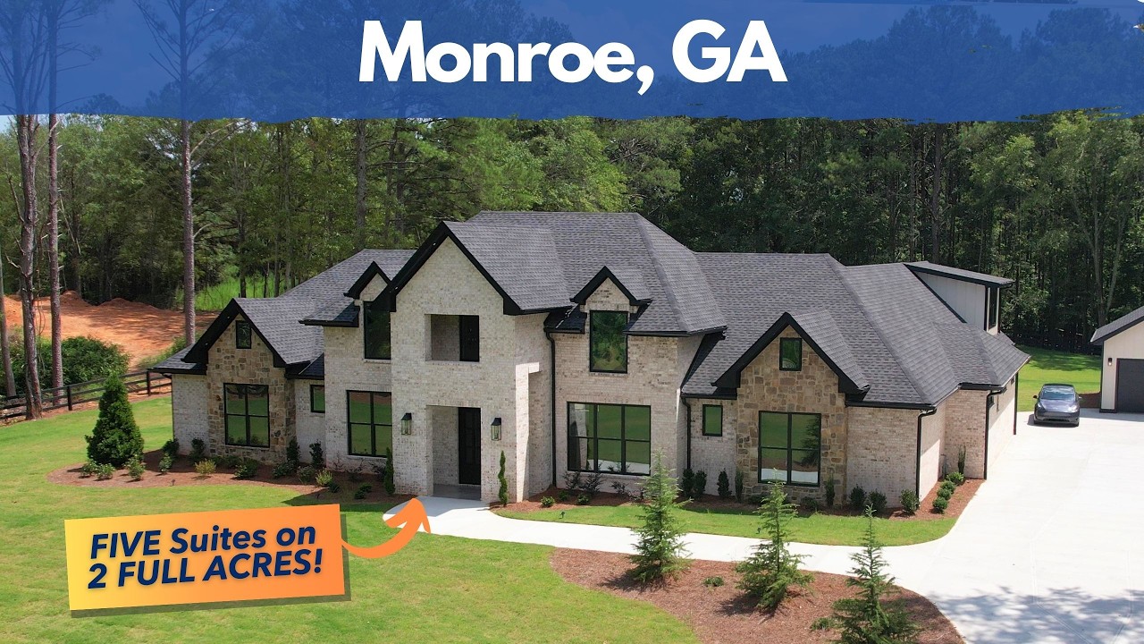 JAW DROPPING 2.09 Acre Luxury Home | 5 bed 5.5 bath 5,320 sqft | Monroe Georgia Real Estate
