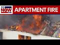Massive fire at apartment complex in Riverside, California
