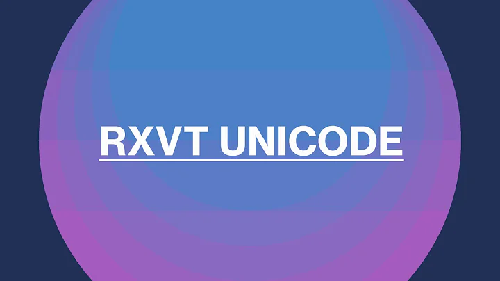 urxvt: Jump Start (1/2)