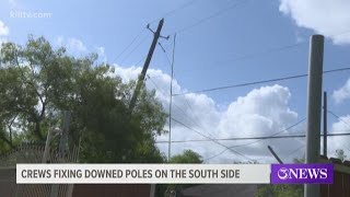 Truck pulls down four power poles in southside neighborhood, crews making repairs
