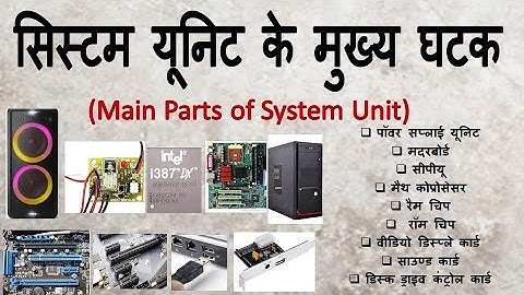 सिस्टम यूनिट के मुख्य घटक, Main Parts of System Unit, systam unit ke mukhy ghatak,