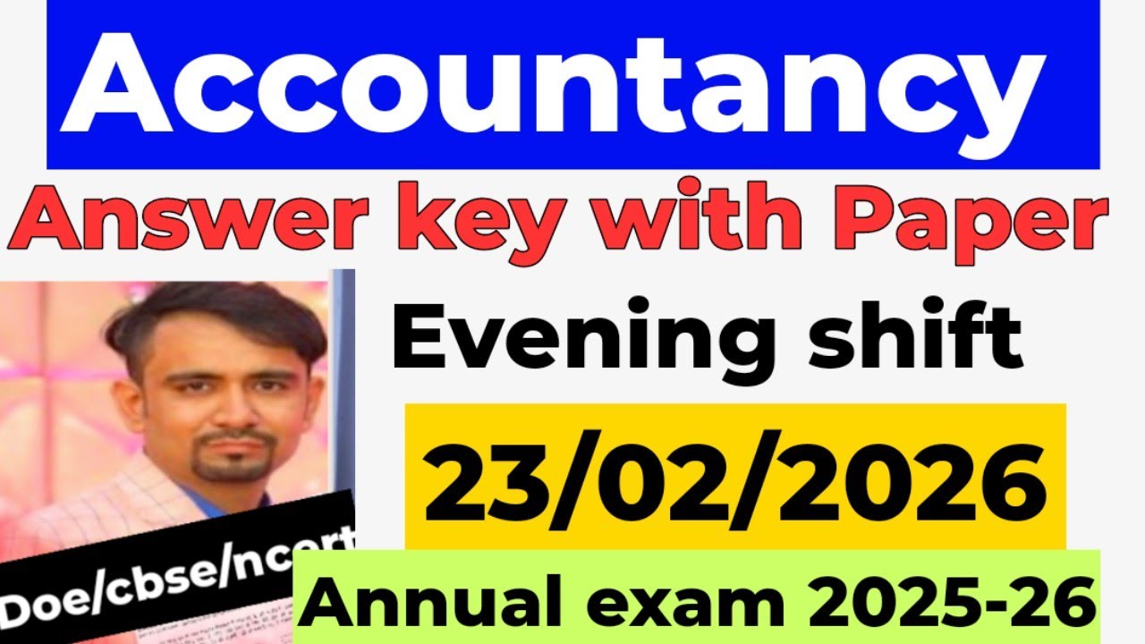 Class 11 accountancy answer key with question paper 2025- 26 / evening shift/ accountancy solution