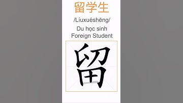 Cách viết từ 留学生 (Du học sinh) - How to write 留学生 (Foreign student)
