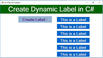 How to create label dynamically in C#
