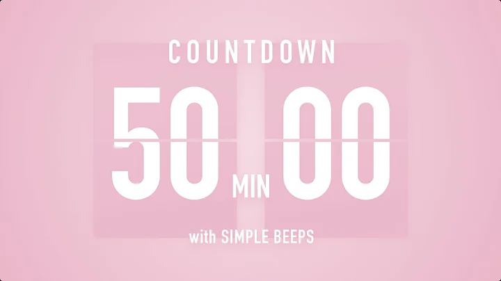 50 Minute Countdown Timer 🌸 Flip Clock with Simple Beeps 🔔