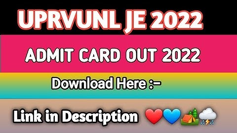 UPRVUNL JE 2022 ||ADMIT CARD OUT || HOW TO DOWNLOAD ADMIT CARD || BY ADNAN