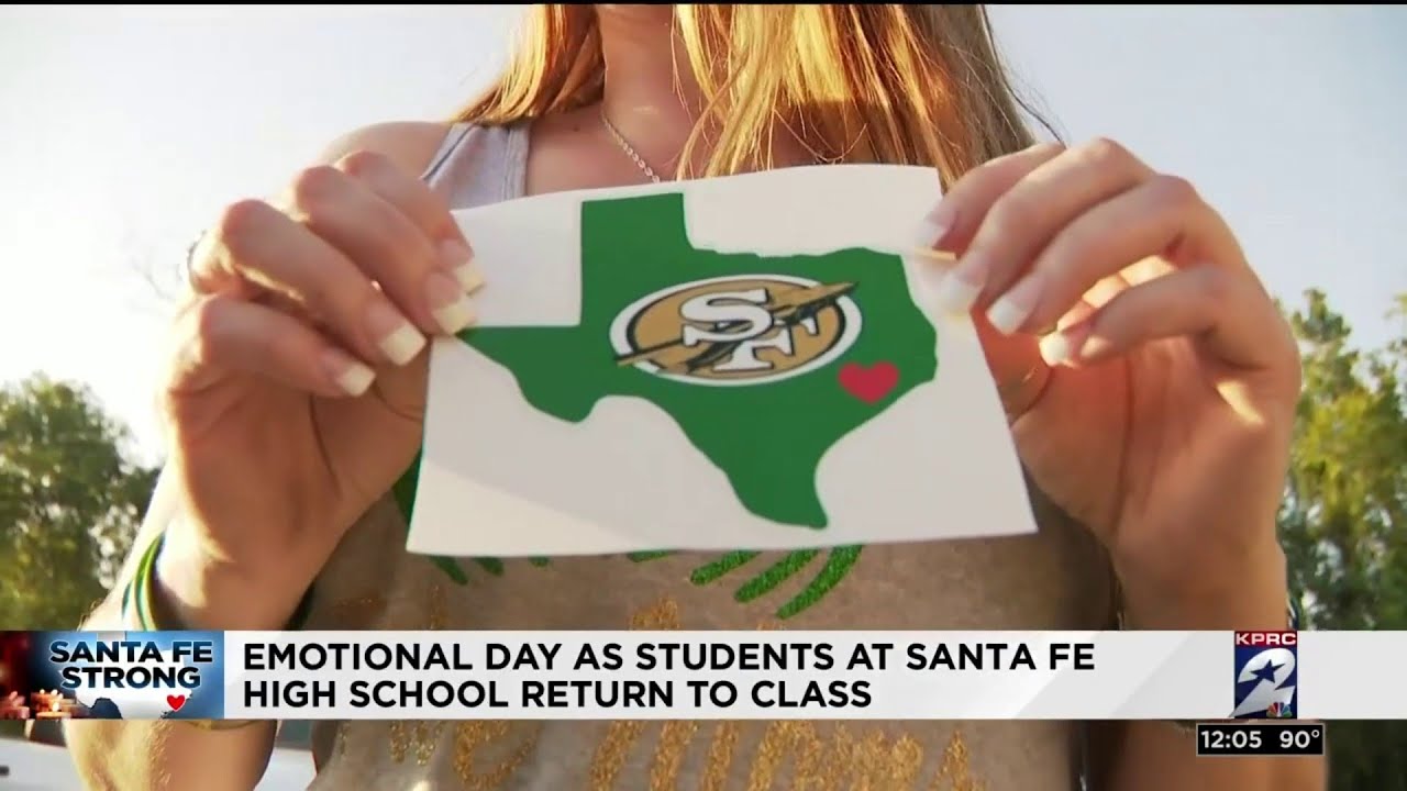Emotional day as students at Santa Fe High School return to class - YouTube