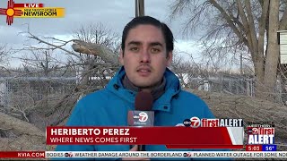 ABC-7 at 5: Strong winds in the Borderland knocked down “Doppler” Dave’s trees