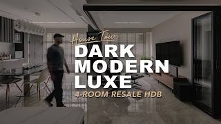 4-Room Resale HDB Renovation: Dark Modern Home Tour Singapore | Noble Interior Design