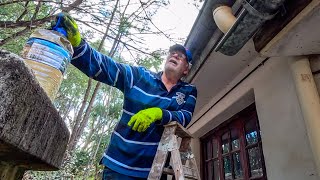 Limpiando las CANALETAS y CAÑERIAS  | Refaccionando el Hotel en las Sierras Cordobesas