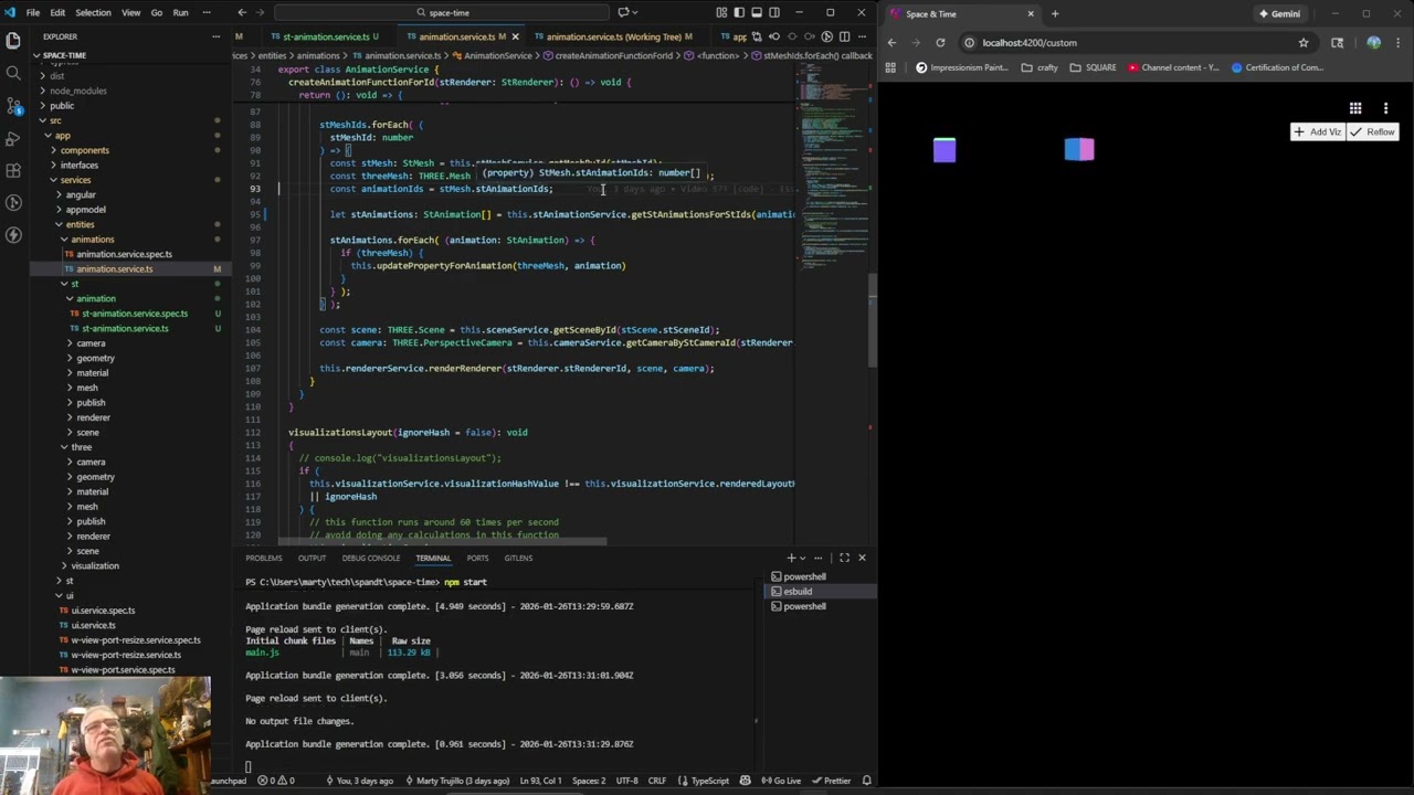 377 - ThreeJS and Angular Space And Time Application: animation refactor
