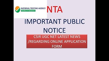 NTA IMPORTANT PUBLIC NOTICE  UGC CSIR NET EXAM JUNE 2020 :UPDATED AS ON 01.05.2020 CSIR UGC NET 2020