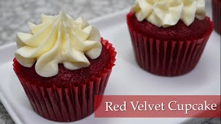 Super Moist Red Velvet Cupcake with Cream Cheese Frosting (Eng Sub)