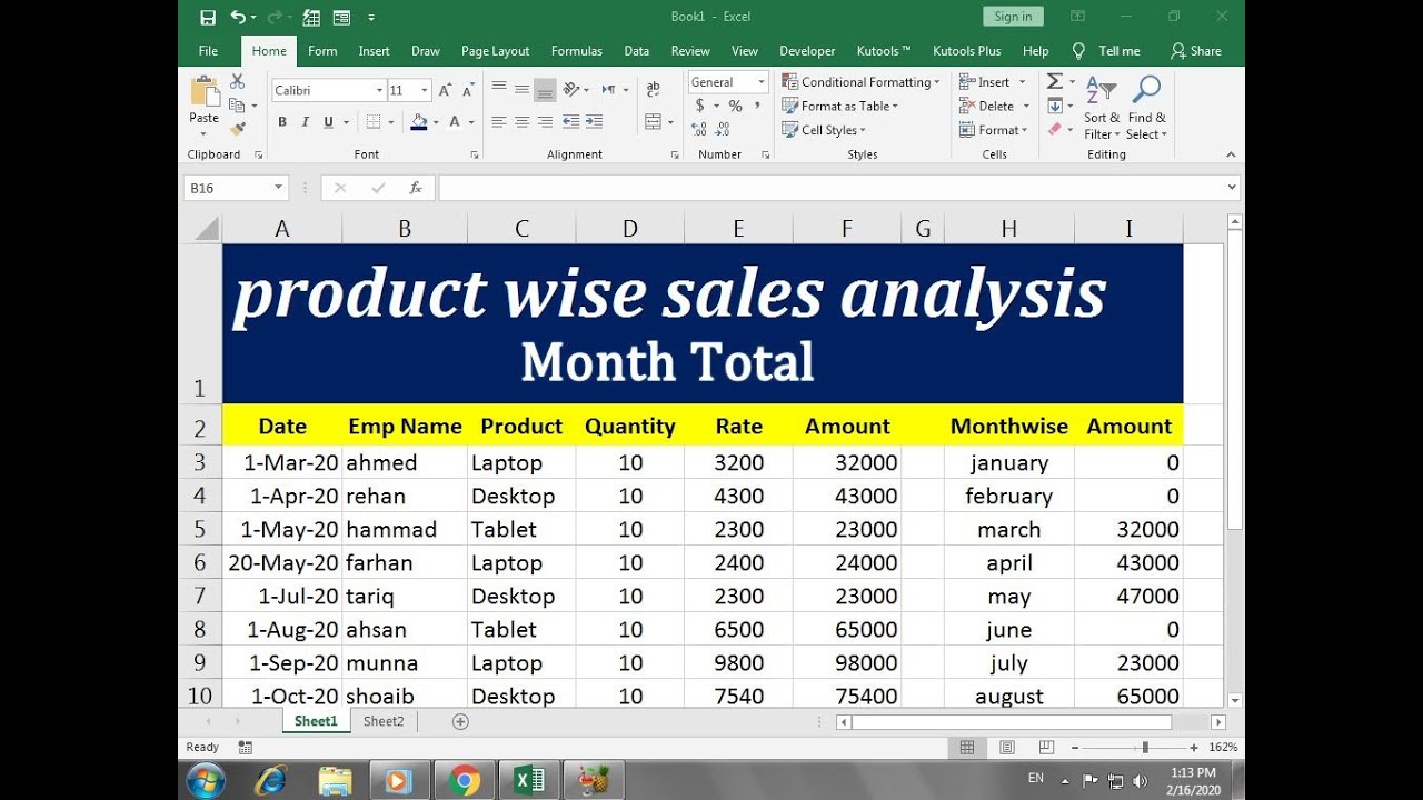 How To Make Product Monthly Report In Excel Hindi YouTube