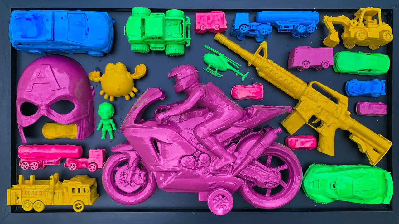 Membersihkan mobil mobilan,mobil balap,motor balap,mobil polisi,truk damkar,mobil monster,Excavator 