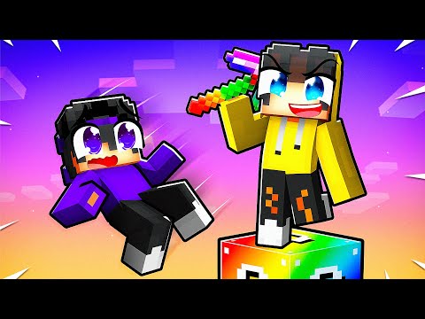 Minecraft'ta Gökkuşağı Şansbloğunda Hayatta Kalabilecek Miyiz? 🌈