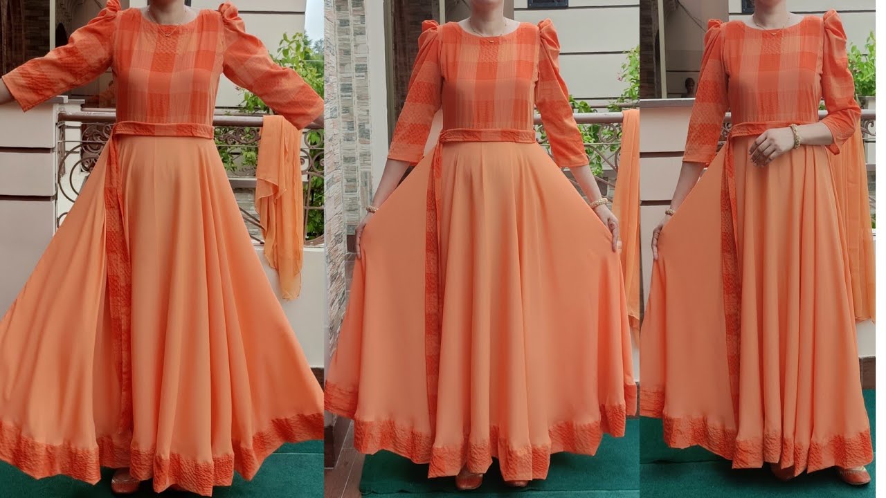 Umbrella Long Frock Cutting And Stitching | Umbrella Dress Design | Umbrella  Gown - YouTube