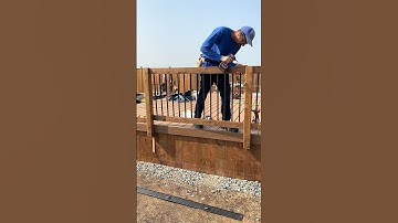 How to install treated wood deck railing on a deck #homeimprovement #diy #build