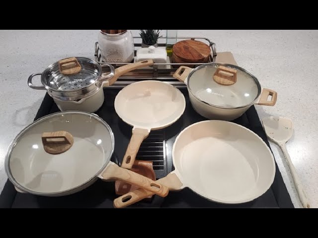 CAROTE 11 Piece Nonstick Cookware Sets Review, Handles come off to