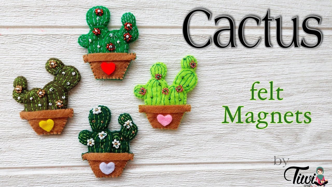 Cactus Felt Magnets | Magnet Kulkas Bentuk Kaktus | Felt Fridge Magnets